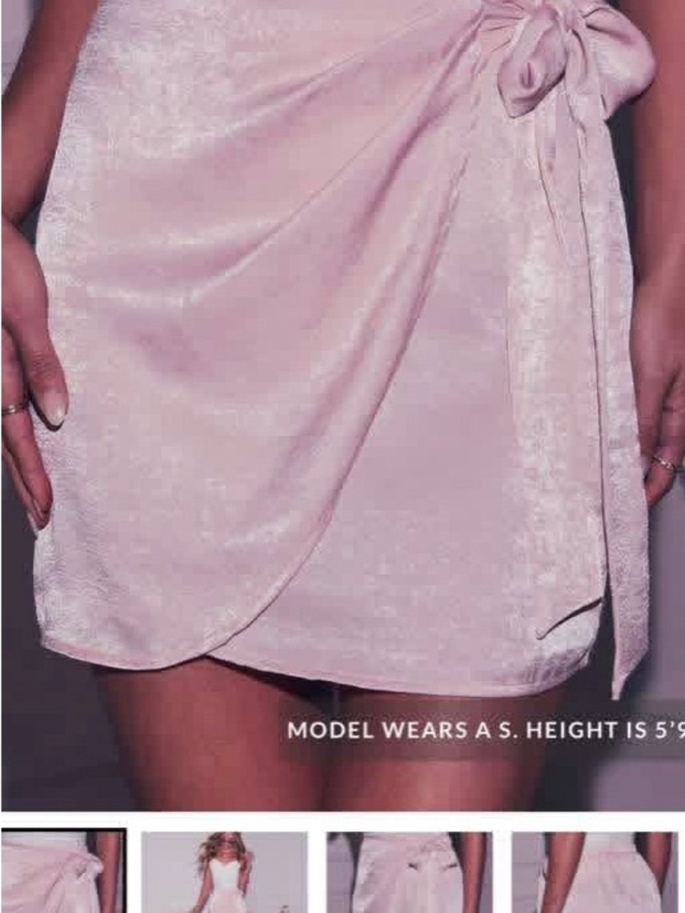 Vici Blush Pink Wrap Mini Skirt with Side Tie